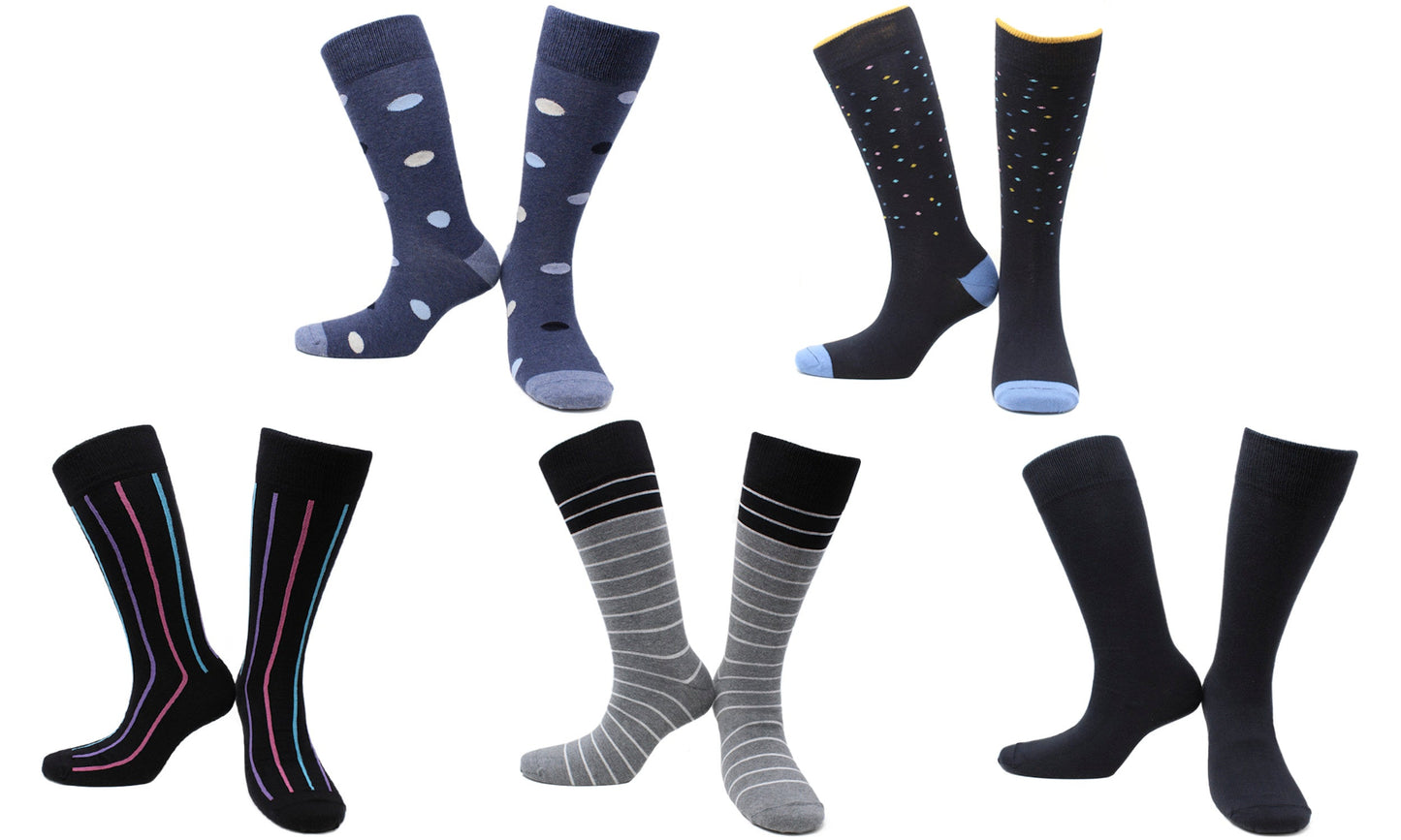 Chaussettes Crazy Touch Coton Écologique - Noir, Gris, Bleu (5 paires) (Copie)
