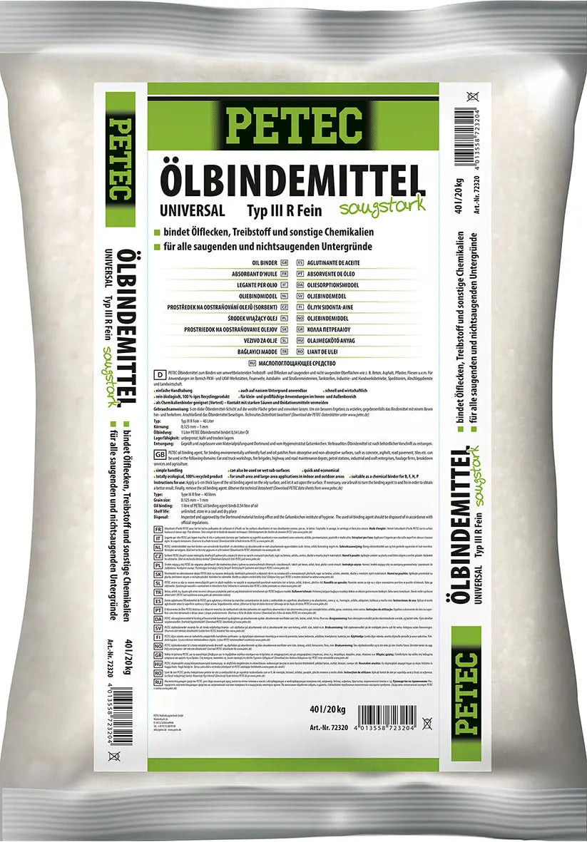 Ölbindemittel - Typ III R Fein saugstark - 40 Liter / 20 kg Sack
